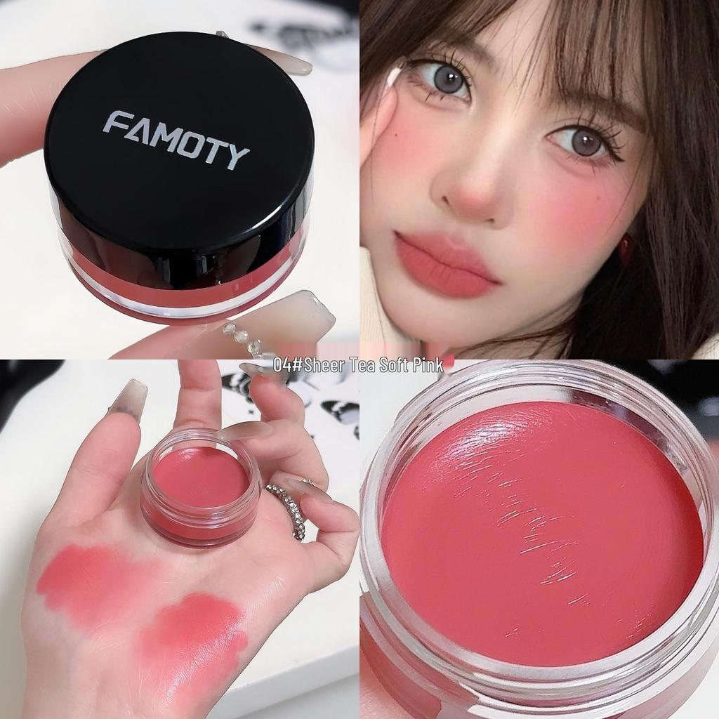 FAMOTY Multi-Use Blush & Lip Cream: Natural Sheer Highlighter for Universal Complexion Enhancement
