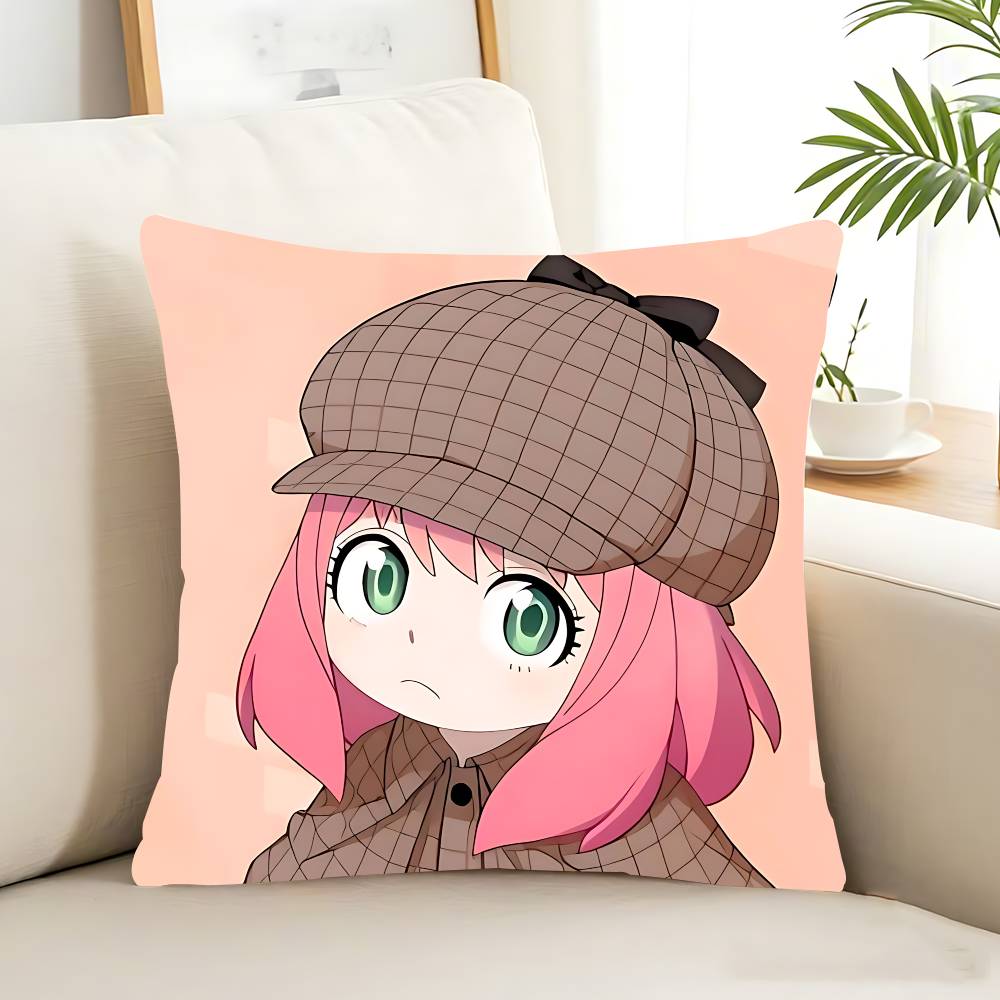 Anime Spy X Family Anya Pillow Case Removable Washable Cushion Cover – All-Season Soft Linen