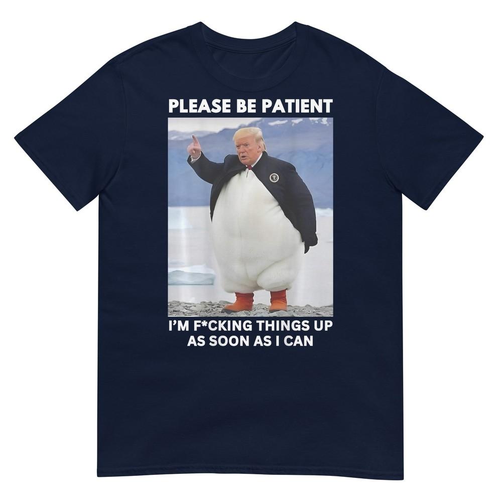 Penguins Against Tariffs AntiTrump Protest Hands Off 2025 TShirt S