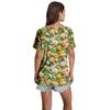 Ladies' Casual V-neck Short Sleeved Shirt With Pleated Easter Print On The Chest