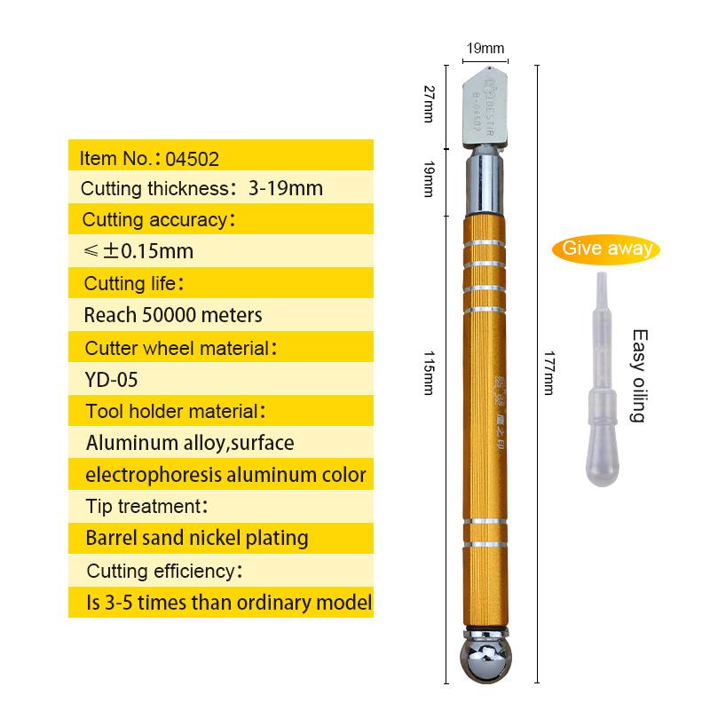 

BESTIR Glass Cutter Diamond Roller Tile Glass Mirror Cutting Knife Aluminum Alloy Multifunction Portable Hand Tool Glass Cutting