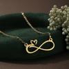 Kinitial Simple Infinity With Heart Pendant Necklace For Women Wedding Jewelry Stainless Steel Necklaces