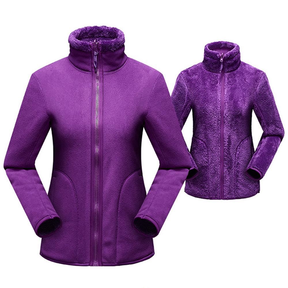 Женская мужская зимняя теплая флисовая куртка, женская верхняя одежда, теплое пальто XL фиолетовый