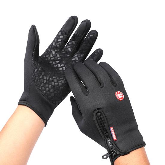 Unisex Winter Outdoor Skifahren Radfahren wasserdichte warme Reißverschluss Touchscreen Handschuhe