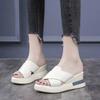 Fish-mouth Shoes Women's Casual Thick-soled Wedge Heel High-heeled Slippers Devotion