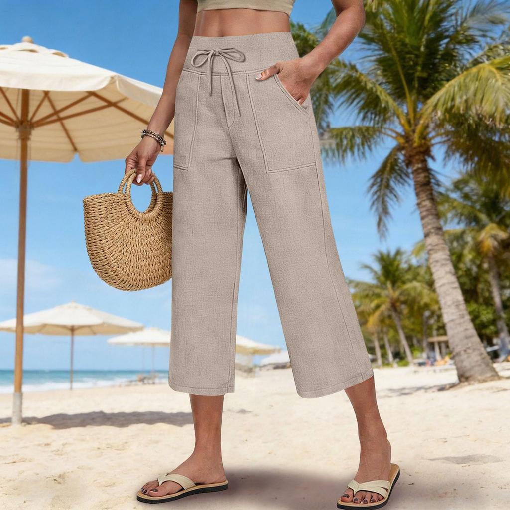 Womens Palazzo Pants Summer Casual Flowy Wide Leg Trousers Beach Travel Vacation Outfits