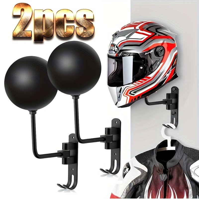 

180 Degree Rotation Metal Motorcycle Helmet Wall Mount Holder Display Rack for Bicycle Helmet Garage Storage