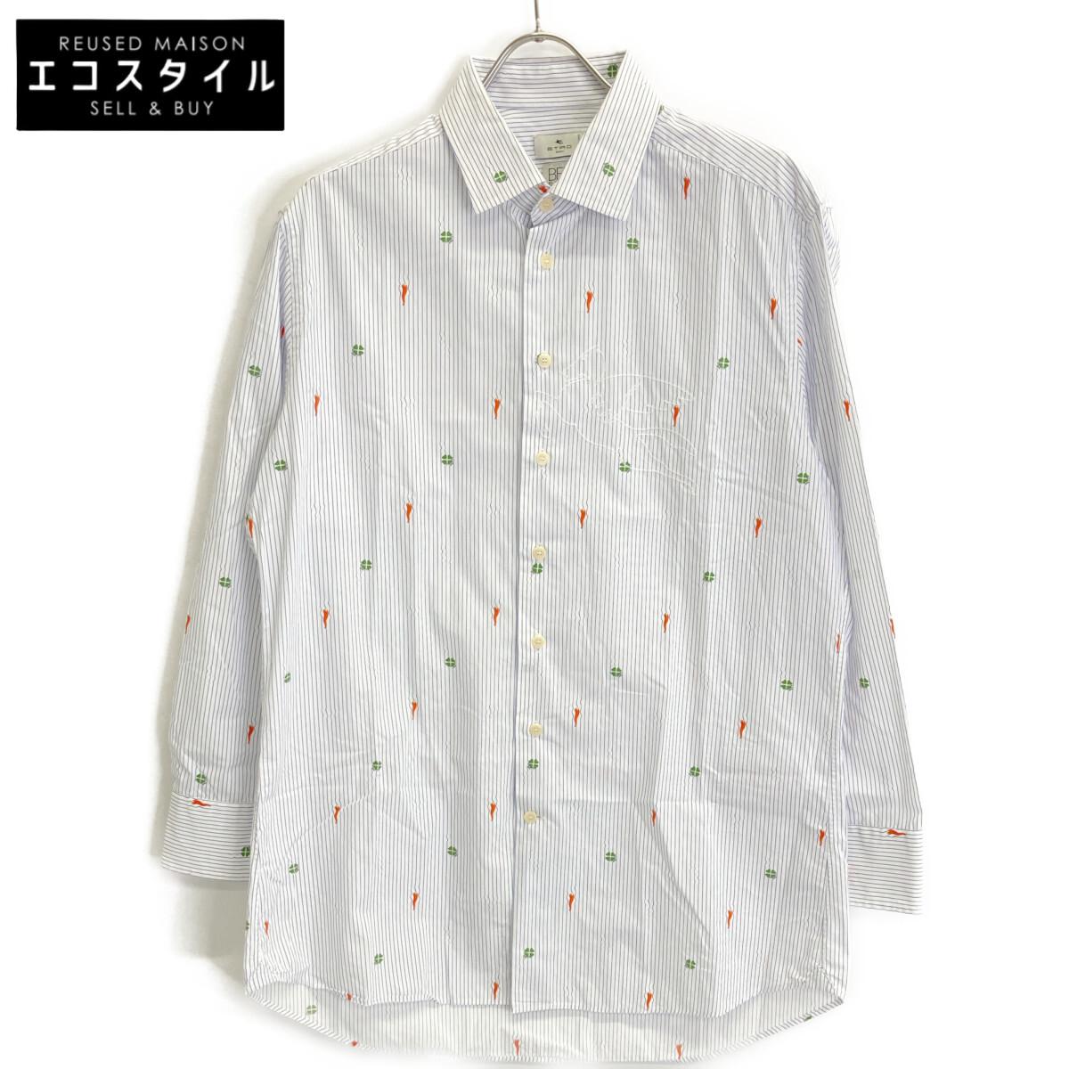 

ETRO Striped BEN ETRO ESSERE cotton shirt tops 41 White / purpleUsed