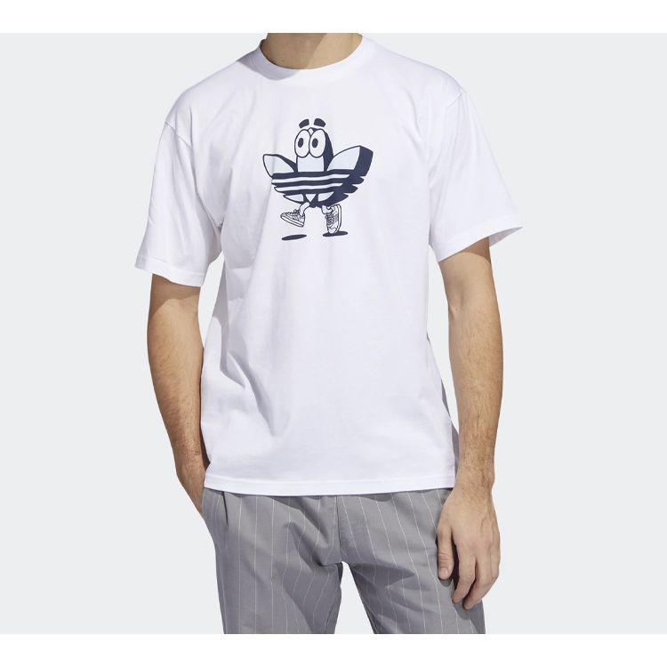 Adidas Originals Buddy Tee With Cartoon Trefoil Men Tops White GJ2685