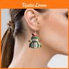 Christmas Themed Snowman Pattern Women Acrylic Earrings For Women And Girls