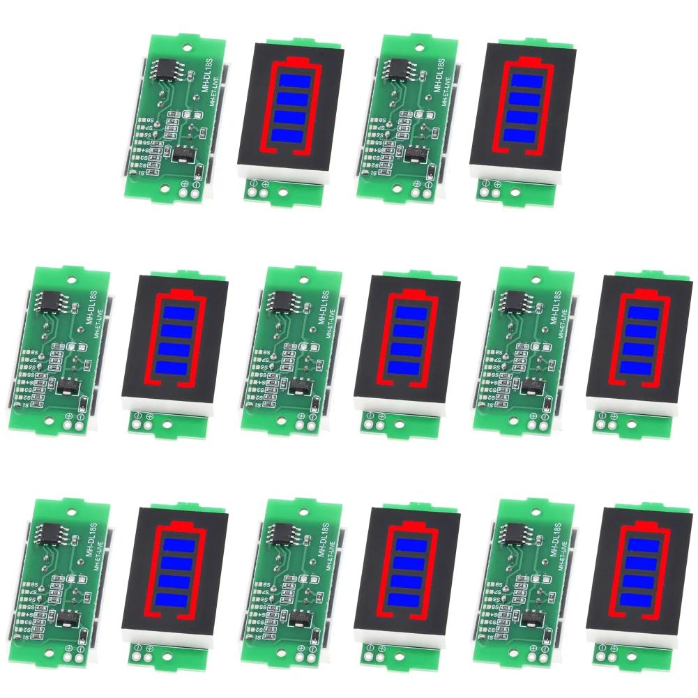 1/2/3/4/6/7/8S Lithium Batterie Kapazitätsanzeige Modul LED Anzeige Elektrofahrzeug Batterie Leistungstester 4 Abschnitte 3-34V 5mA