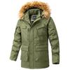מעיל פארקה גברים חורף צבאי חיצוני מעילים להאריך ימים יותר מעילים עם קפוצ'ון פרווה מרופד מעילים חמים