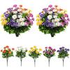 5pcs Outdoor UV-Resistant Artificial Flowers - Plastic Daisy Bouquets Durability Decorative Shrubs for Home/Hotel/Office/Wedding