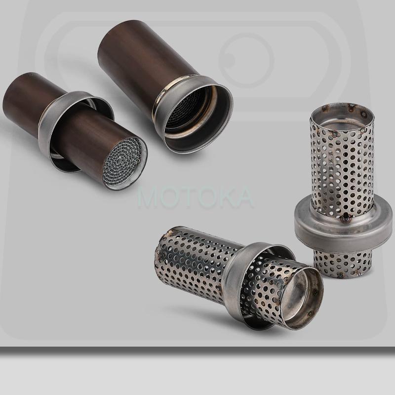 MOKALA SPEED Modified 51mm 60mm Muffler Honeycomb Catalyst Sound Eliminator Motorcycle Exhaust DB Killer