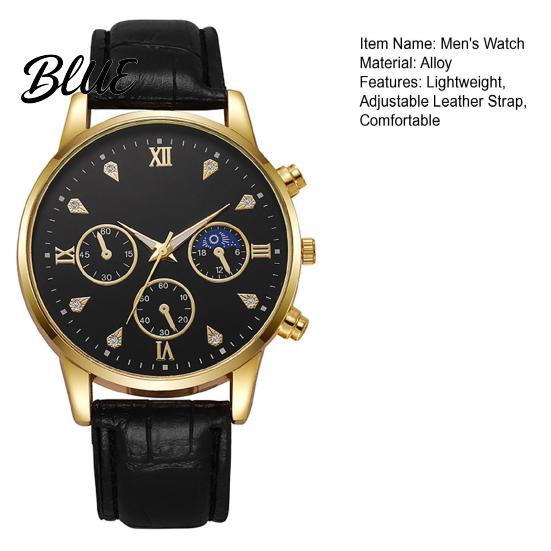 Leather Strap Men Watch Men's Analog Quartz Watches Minimalist Three-Hand
