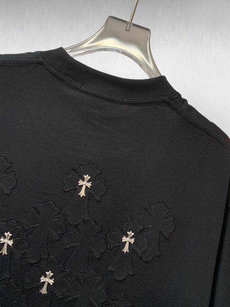 Women's High Version Rhinestone Applique Loose Fit Cotton Cropped T-shirt