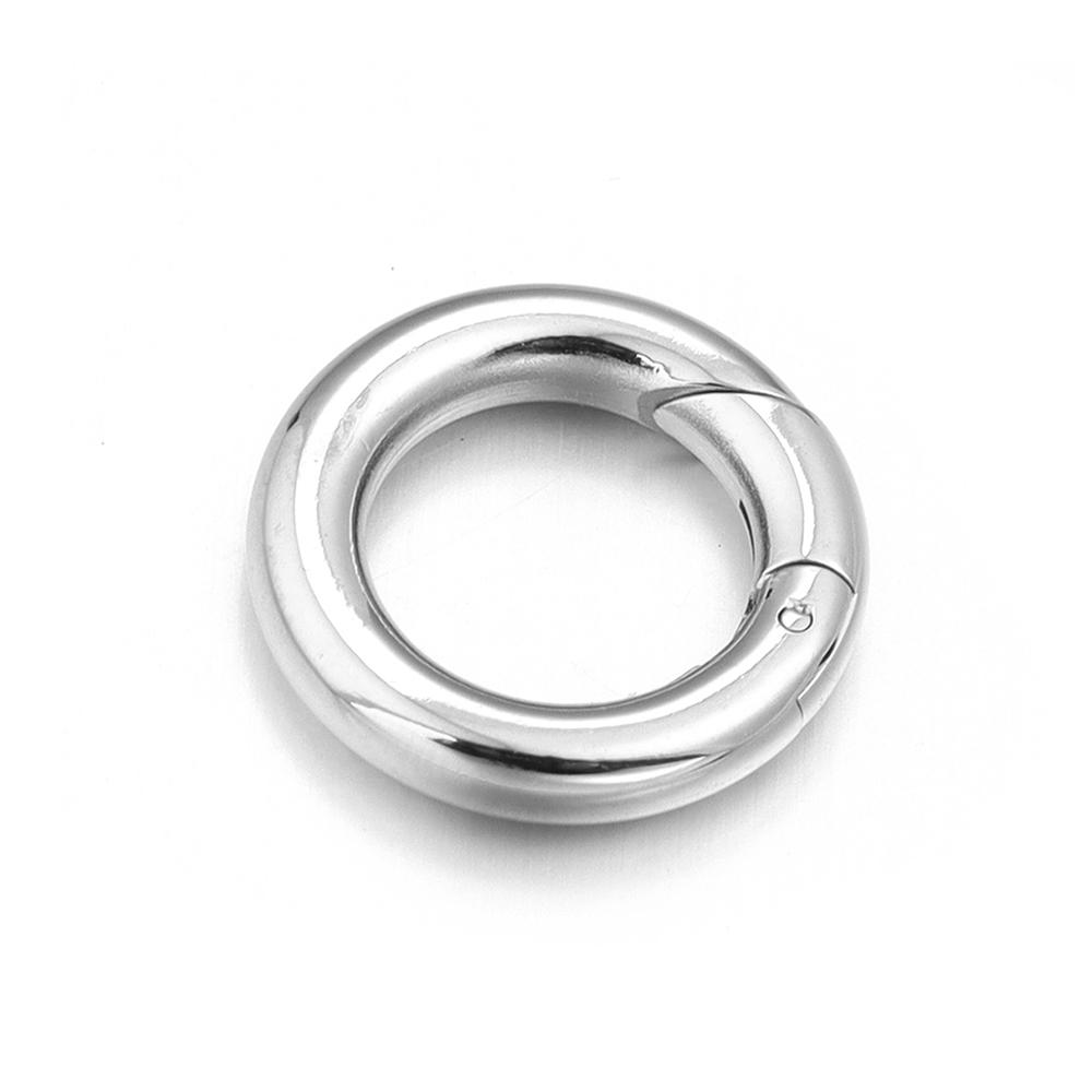 1Pc 16/18/20/24/28mm Stainless Steel O Ring Spring Clasps Round Snap Carabiner Hook Buckle Connector DIY Keychain Jewelry Making