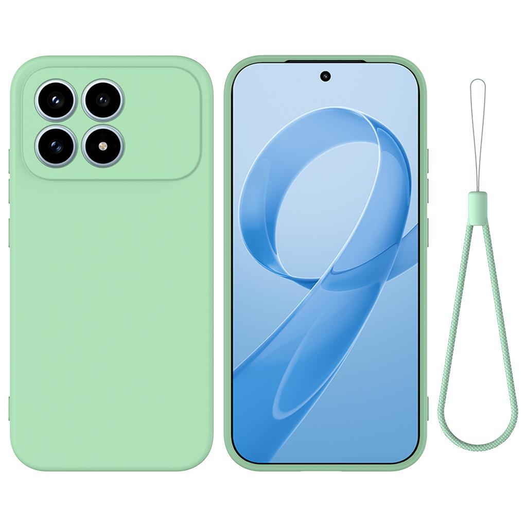 For Xiaomi Poco F8 Pro Liquid Silicone Case Phone Back Cover with Hand Strap