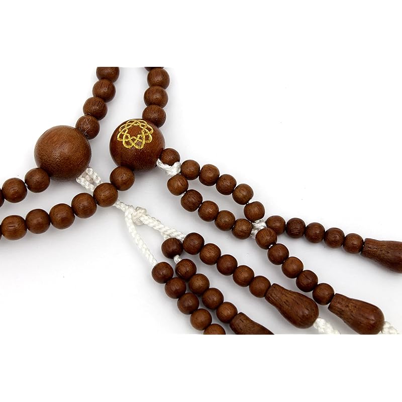 Soka Gakkai rosary mahogany for men natural wood Innocence Eight leaf crest Luxury Odamaki Brahma