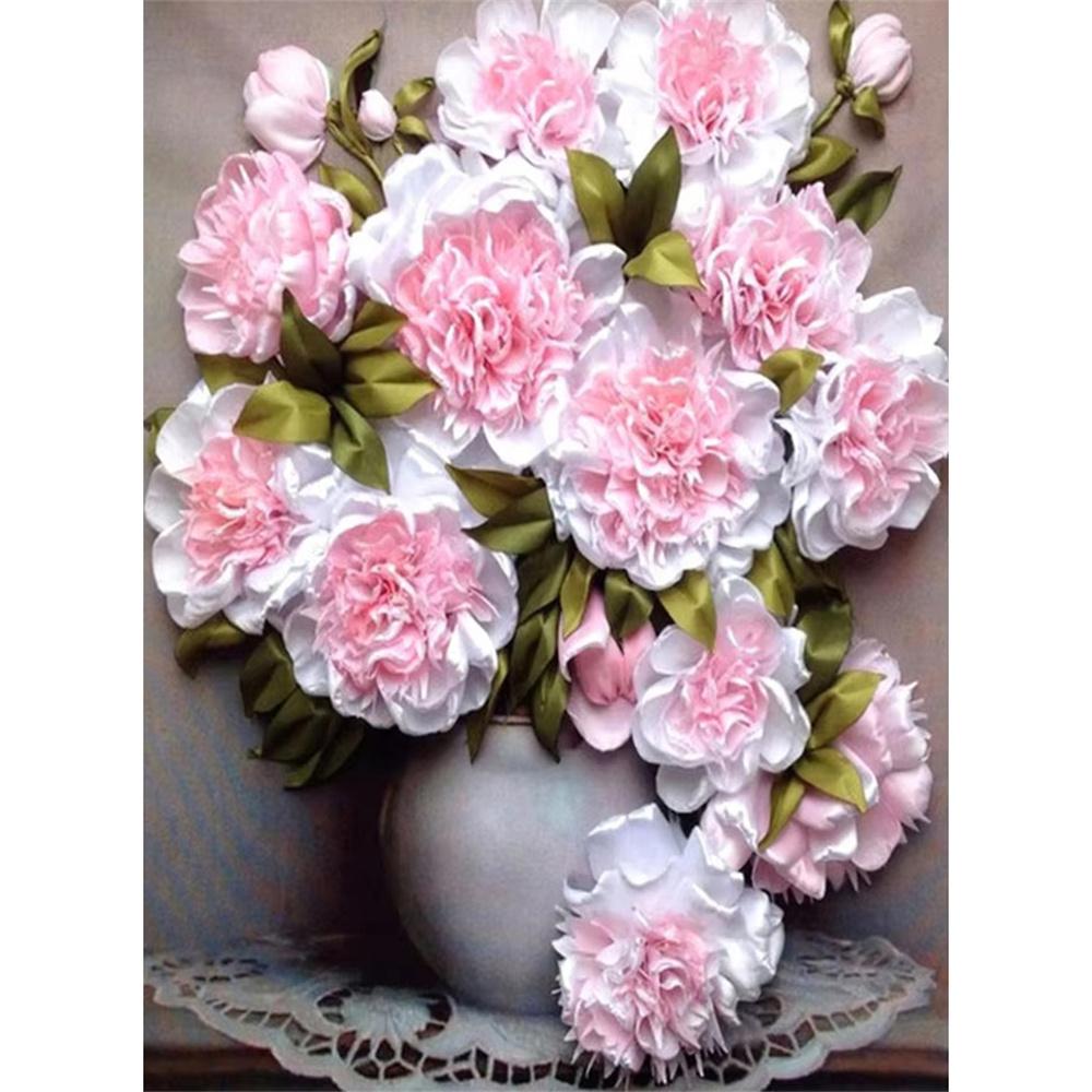 DIY Diamond Painting Flowers Cross Stitch Kit Mosaic Art Diamond Painting Full Circle Diamond Home Decoration