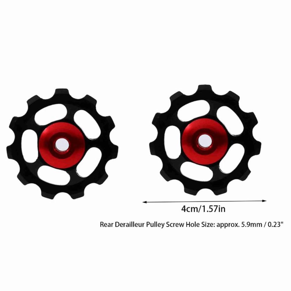 2PCS 11T Bike Rear Derailleur Pulley Aluminum Alloy CNC Bicycle Derailleur Guide Wheel Multicolor Guide Wheel for Bicycle Use