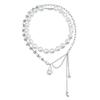 Fashionable Baroque Pearls Necklace with Star and Moon Pendant Adjustable Choker for Ladies Trendy Women's Accessories