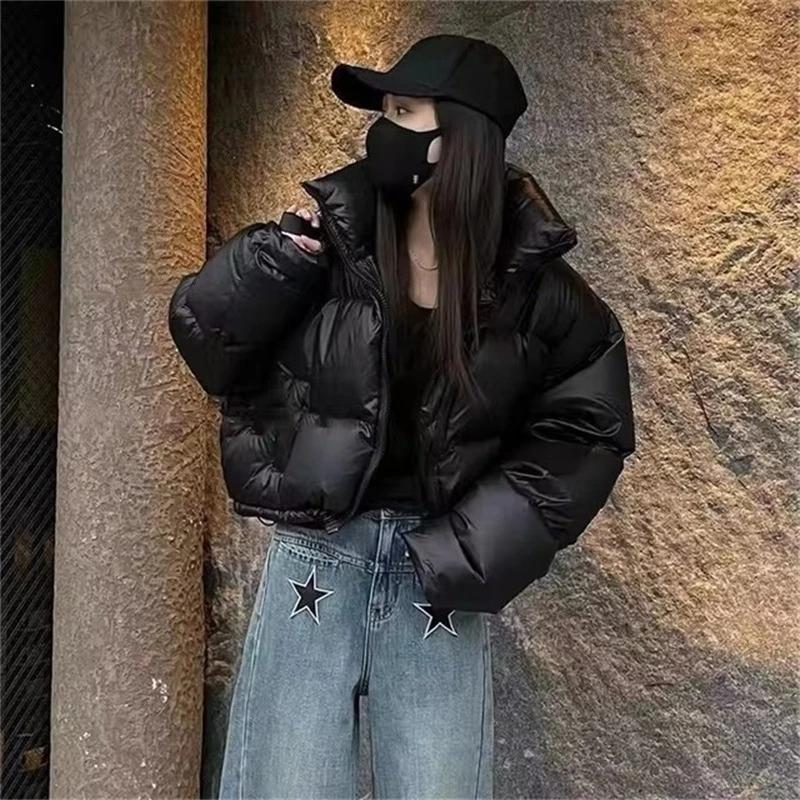 Parka Invernali da Donna Streetwear Spesso All-Match Giacca in Piuma da Donna Comodo Semplice Corto Caldo Cappotto