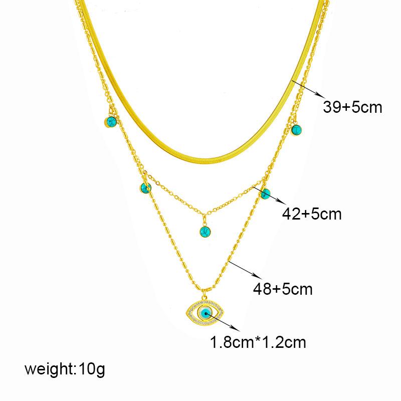 DIEYURO Nerezová ocel 316L Motýlek Měsícní zámek Modré oči Přívěsek Náhrdelník Pro ženy Nový Vícevrstvý Choker Řetízek Šperky Dárky