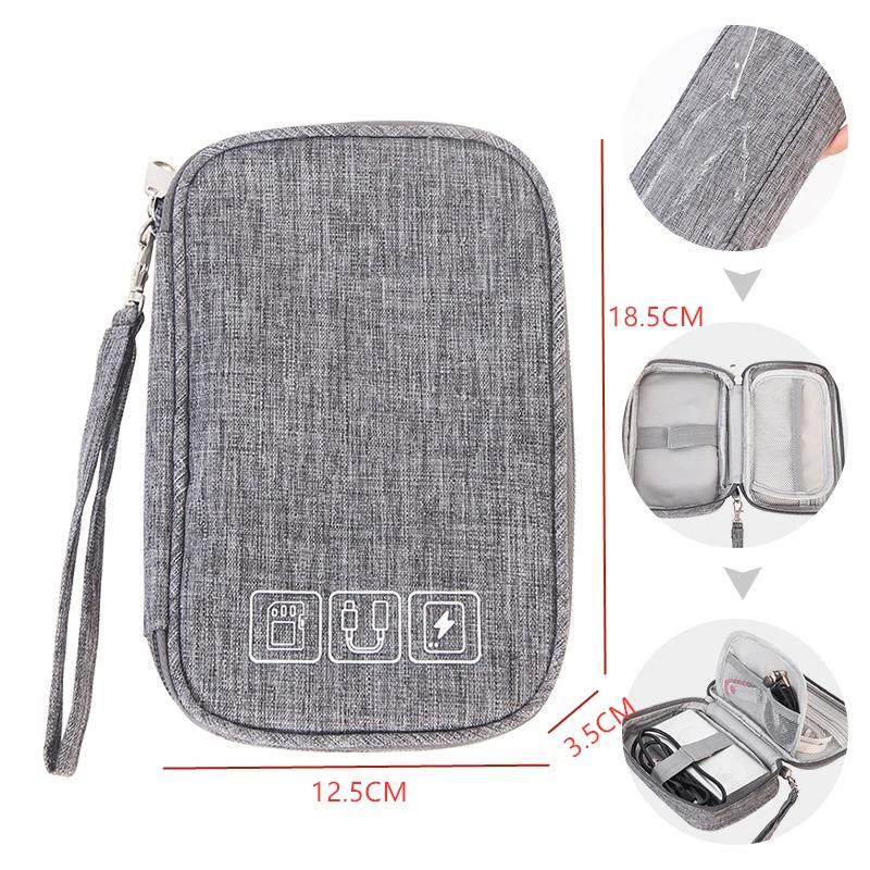 Geantă de depozitare pentru cablu Organizator electronic digital impermeabil Încărcător portabil USB pentru linie de date Geantă de depozitare pentru călătorie