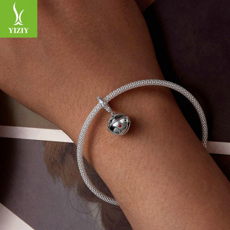 Christmas Bells Diy Pendant Accessories, Holiday Gifts S925 Sterling Silver Bracelet Beaded