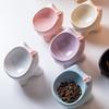 Cute Ceramic Pet Bowl Elevated Cat Bowl Protects Cervical Vertebrae Pet Supplies