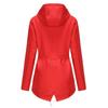 Red Waterproof Hooded Jacket Women Fashion Casual Coat Waist Drawstring Tie Zipper Switch Blue Green Yellow Black Windbreaker