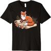 Fox Resting Among Ancient Scrolls In Enchanted Forest Premium T-Shirt