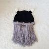Fashion Creative Wool Knit Ox Horn Beard Hat Warm Comfortable Beanie Hat Halloween Gifts