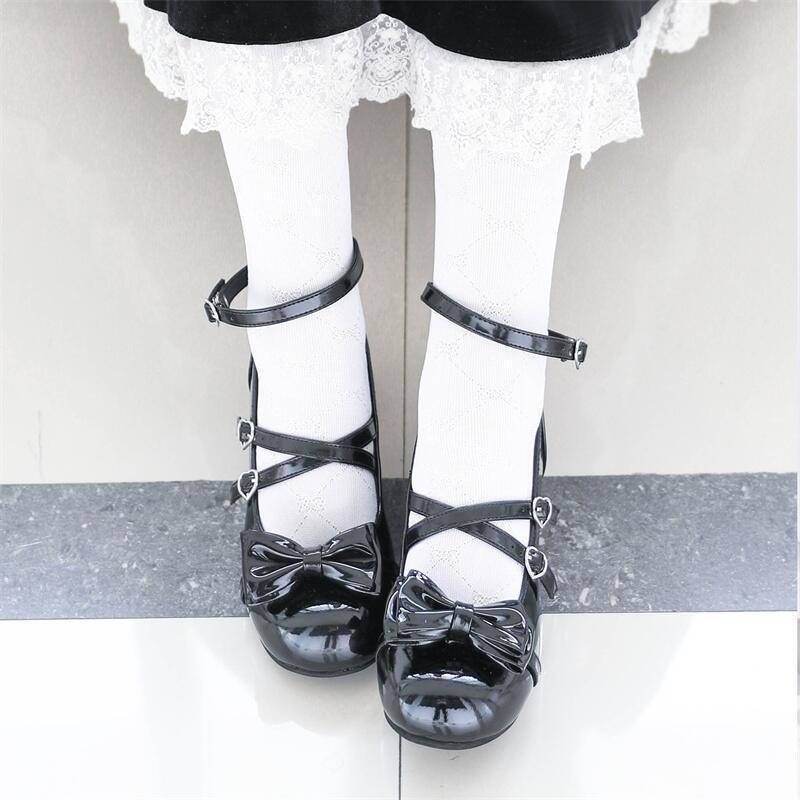 French Elegant High Heels 2025 Women Chunky Heels Mary Jane Round Head Japanese Cute Lolita Shoes Student Jk Dress Leather Shoes