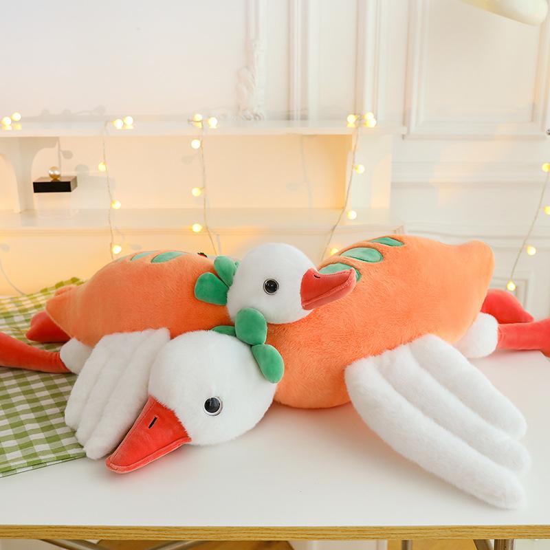 Carrot Big Goose Plush Toy Doll Big White Goose Sleeping Pillow Children's Birthday Gift Doll Grab Machine Doll