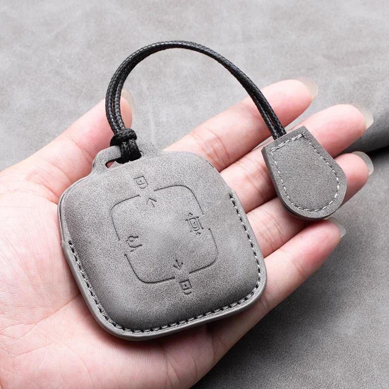Leather 4 Buttons Car Remote Key Case Cover for Zeekr 001 X 2025 2025 2025 2025 for ZEEKR 001 009 Full Protector Fob Keychain