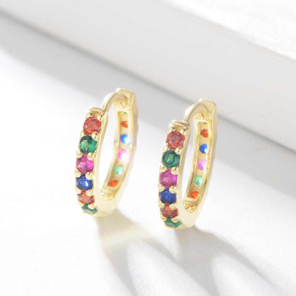 Women s Gold Plated S925 Sterling Silver Round Circle Geometric Hoop Earrings золотой