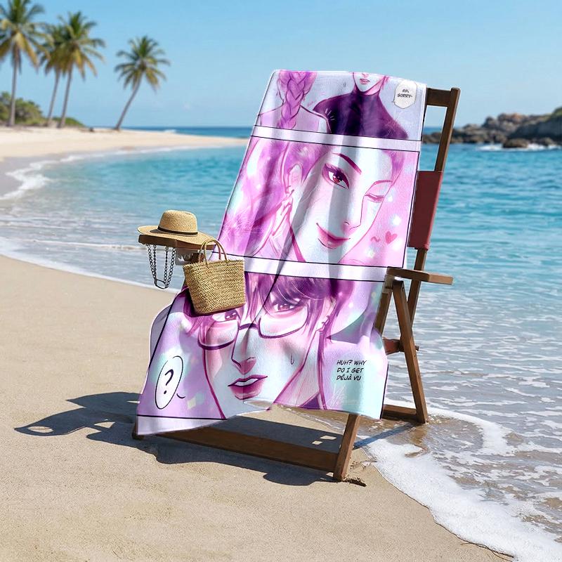 Kpop Hunter Fashion Beach Towel: Ideal for Summer Adventures Soft, Absorbent and Quick Drying Suitable for Swimming and Bathing