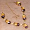 Necklace Bio-Tourmaline Quartz 14 Ct Gold Plated Jewelry 18-20''