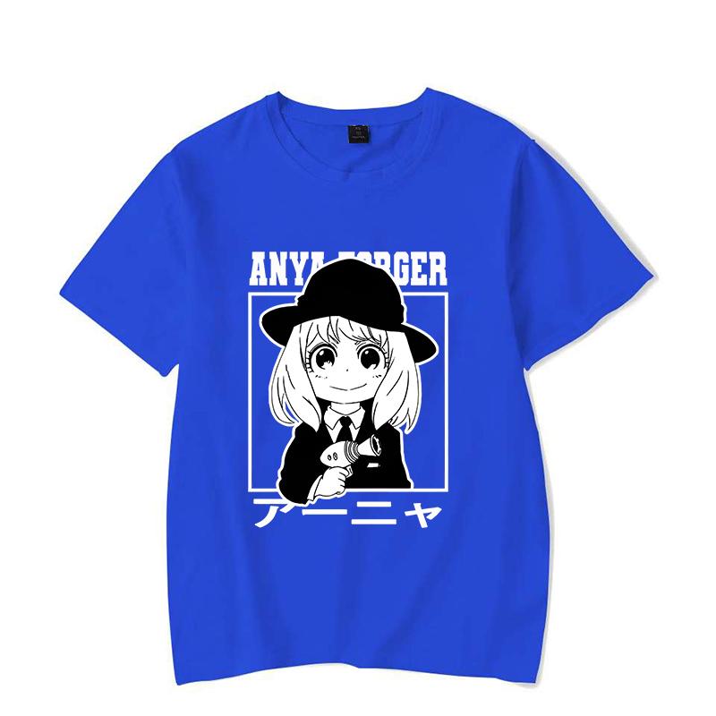 Nowa Damska Moda Anime Anya Forger Nadruk T-shirt Unisex Casualowy T-shirt Harajuku Miękki Krótki Rękaw Okrągły Dekolt Koszulki