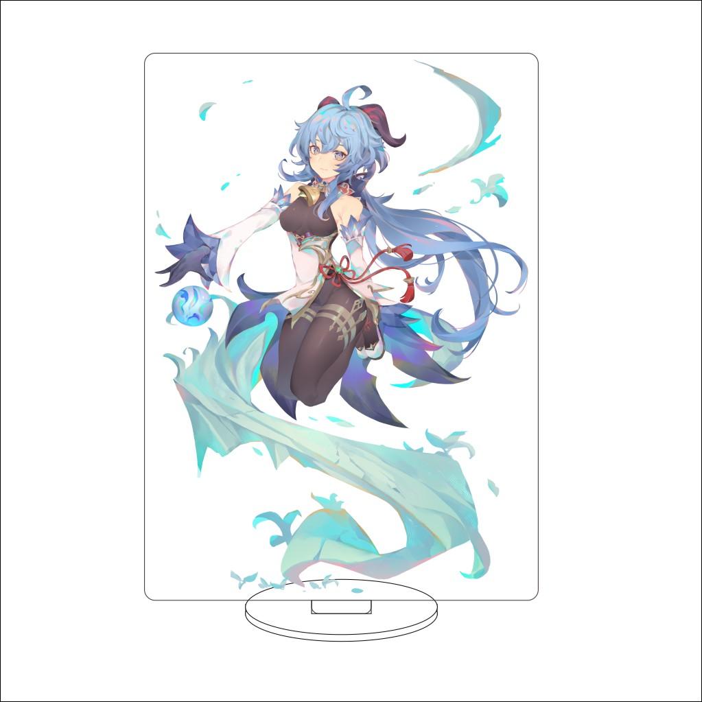 16CM Anime Genshin Impact Cosplay Acrylic Stand Ornaments  Ganyu Figure Stand Halloween Gifts