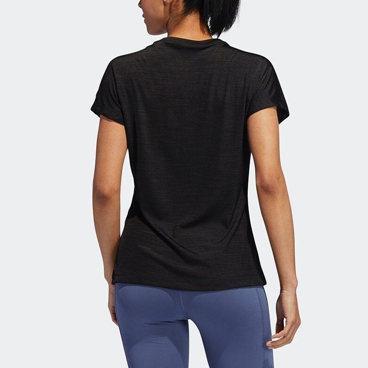 adidas T Shirts Women's Black Crew Neck Moderate Straight Fit EB4498