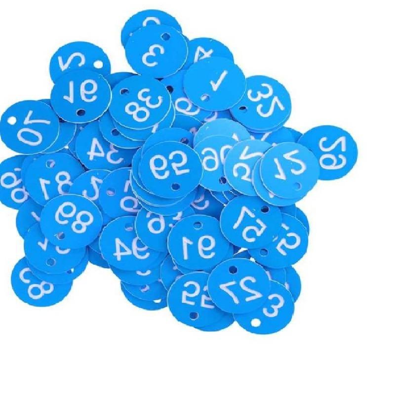 100Pcs Beehive Tags ABS Round Numbered Sign Labels with Hole Livestock Accessory Beekeeping Supply Red Bee Hive Mating Box Mark