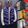 Fashionable Mens Quilted Coat Vest Waistcoat Parka With Solid Pattern And Regular Fit