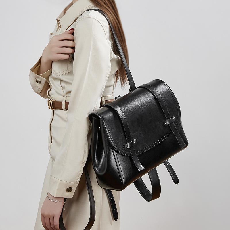 Premium Shoulder Handbag For Commuting To Work Women'S Leather Lightweight Large-Capacity Travel Women'S Backpack