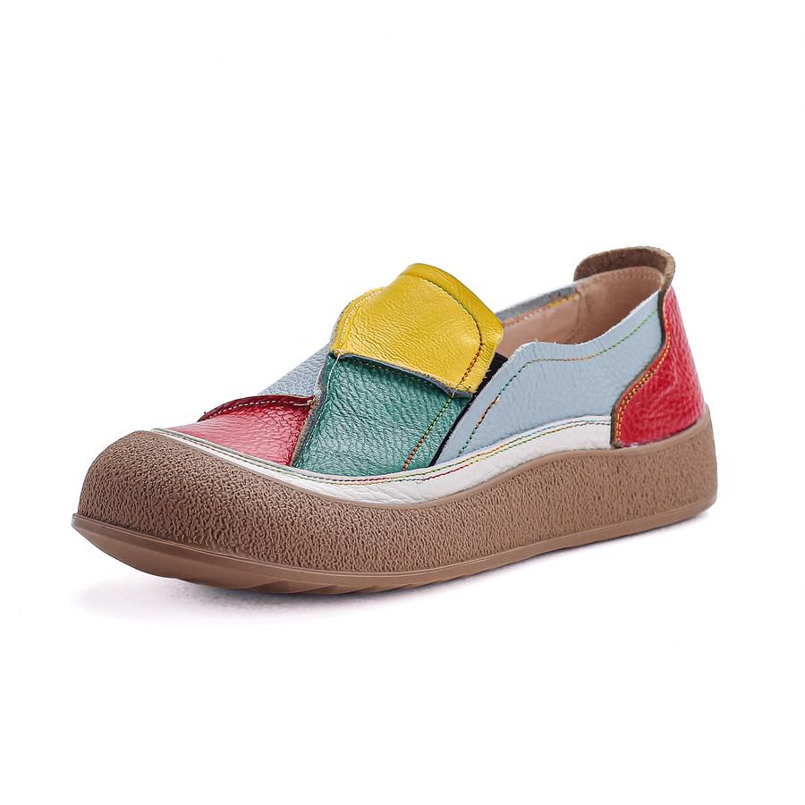 Fashion New Cow Leather Shoes Woman Luxury Bowknot Ballet Flats Women's Shallow Slip On Moccasins Mother Comfortable Autumn Flats Shoes