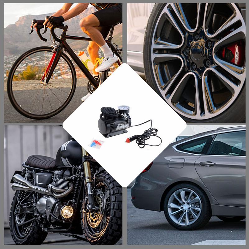 Tragbarer Luftkompressor 300PSI 12V Auto-Luftpumpe Mini Elektrischer Luftkompressor Automatische Reifendruckprüfpumpe für Fahrradbälle
