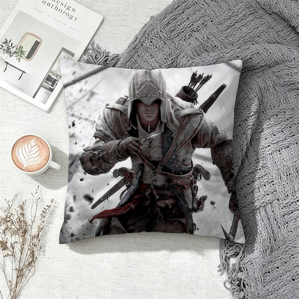 Popular Adventure Game Assassin Creed Double-Sided Printed Cushion Cover Bedroom Bedside Sofa Pillow Case