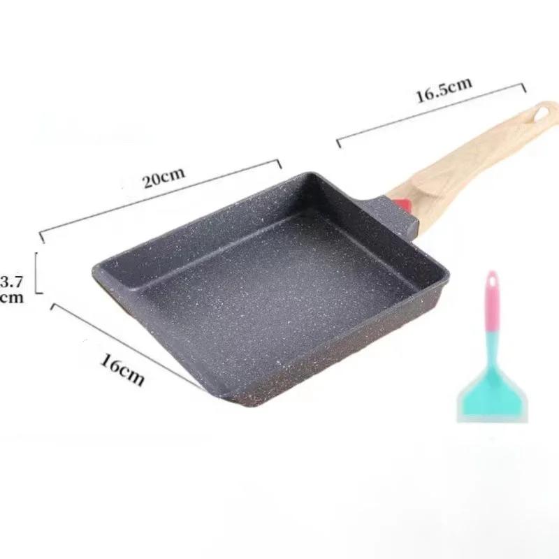 Japanese Omelette Egg Pan Nonstick Tamagoyaki Pan Rectangular Egg Roll Pan with Detachable Anti Scalding Handle for All Stove